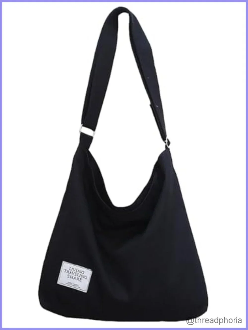 Canvas Shoulder Bag Hobo Crossbody Tote Lightweight Adjustable Strap